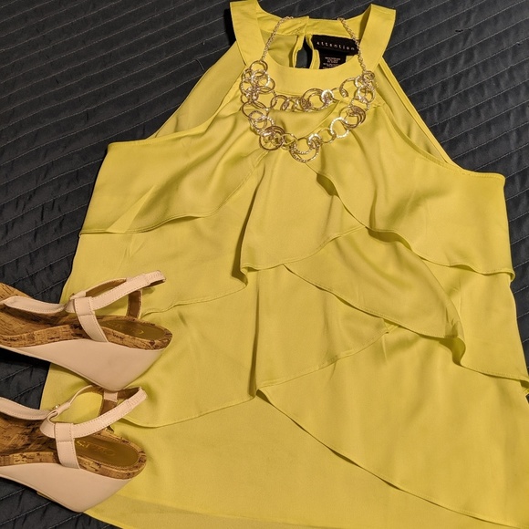 Citron Ruffle Tank - Picture 1 of 3